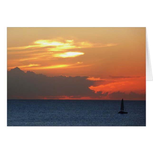 Sunset Clouds and Sailboat Seascape (Front Horizontal)