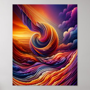Sunset Clouds Art Poster