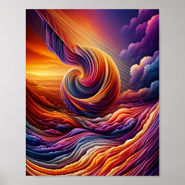 Sunset Clouds Art Poster (Front)