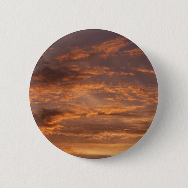 Sunset Clouds I Colourful Sky Photography 6 Cm Round Badge (Front)