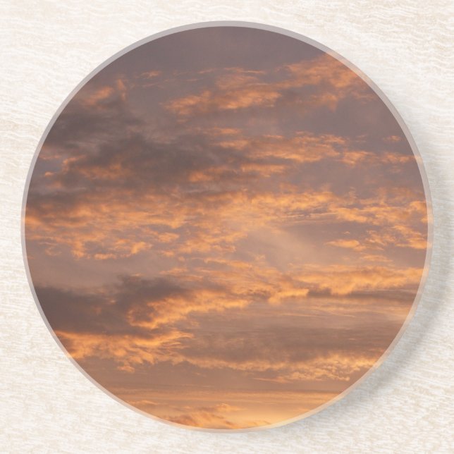 Sunset Clouds I Colourful Sky Photography Coaster (Front)