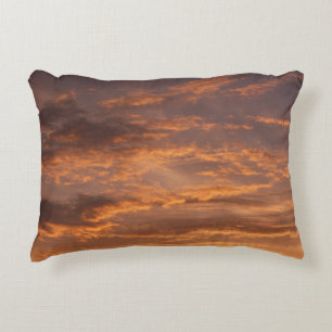 Sunset Clouds I Colourful Sky Photography Decorative Cushion