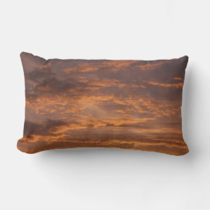 Sunset Clouds I Colourful Sky Photography Lumbar Cushion