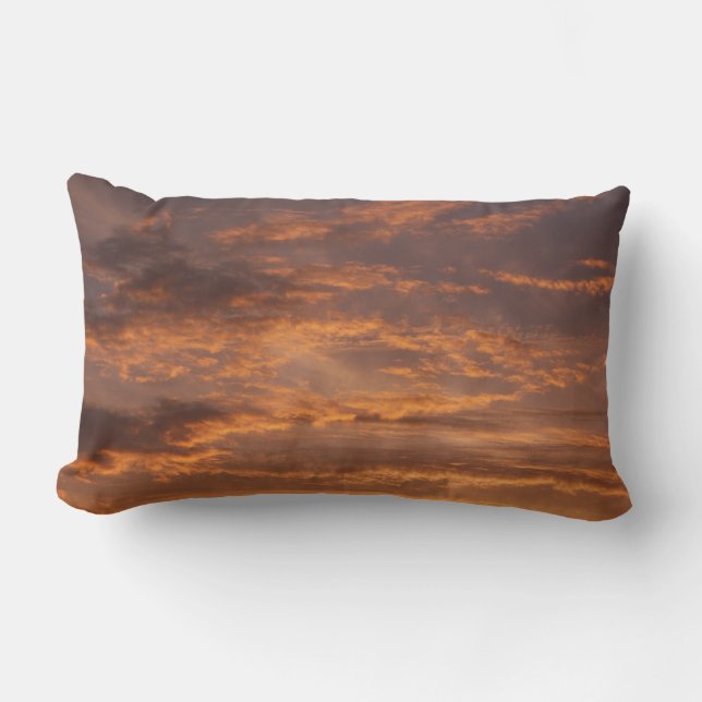 Sunset Clouds I Colourful Sky Photography Lumbar Cushion (Front)