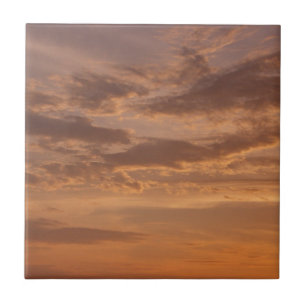 Sunset Clouds II Pastel Abstract Nature Ceramic Tile