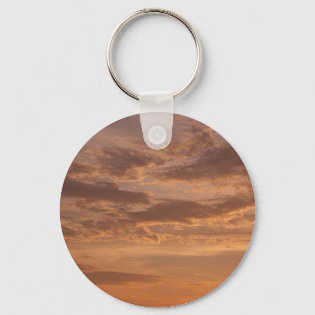 Sunset Clouds II Pastel Abstract Nature Key Ring (Front)