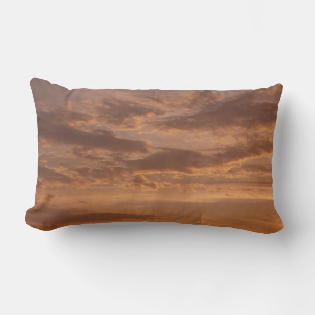 Sunset Clouds II Pastel Abstract Nature Lumbar Cushion (Front)