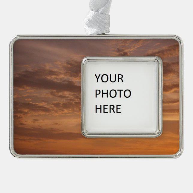 Sunset Clouds II Pastel Abstract Nature Silver Plated Framed Ornament (Front)