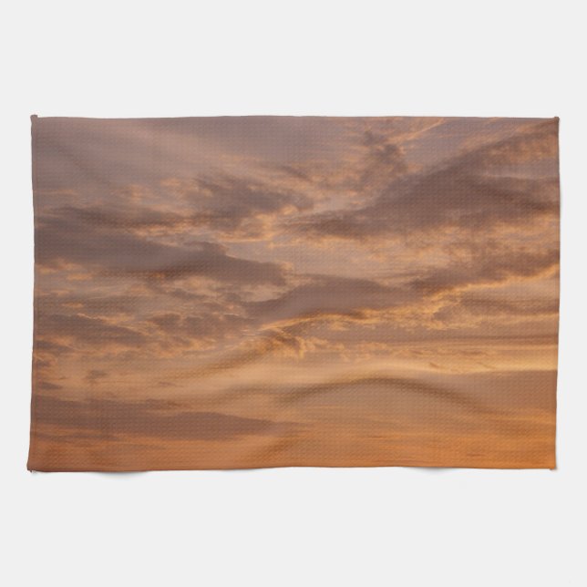 Sunset Clouds II Pastel Abstract Nature Tea Towel (Horizontal)
