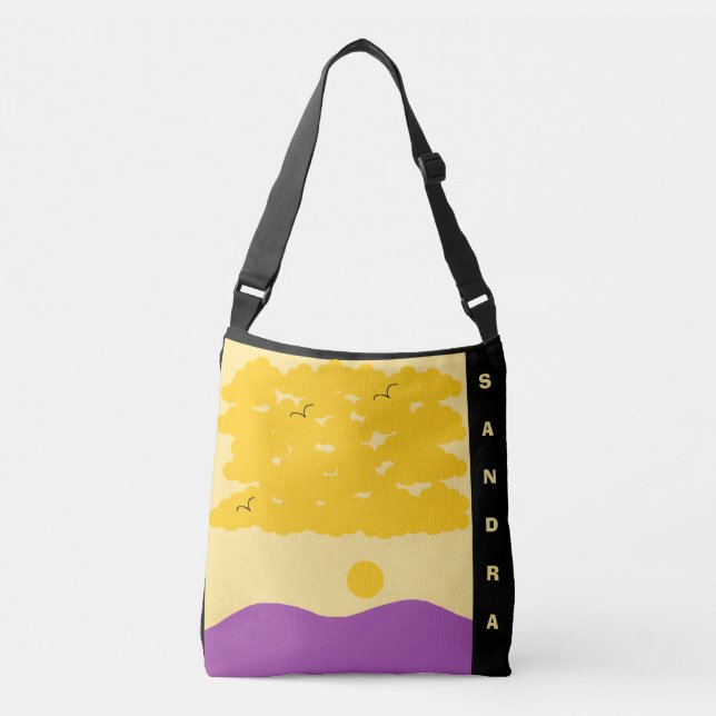 Sunset Clouds o' Purple Hills Crossbody Bag (Front)