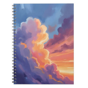 Sunset Clouds Watercolor Sky Painting Colourful Notebook