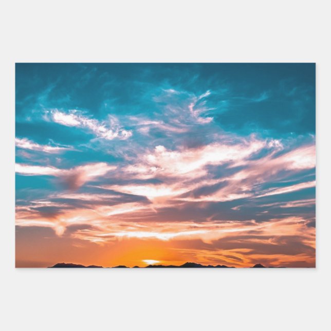 Sunset clouds wrapping paper sheet (Front)