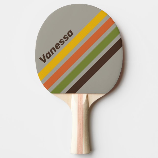Sunset Clover Angled Striping with Name Ping Pong Paddle (Front)