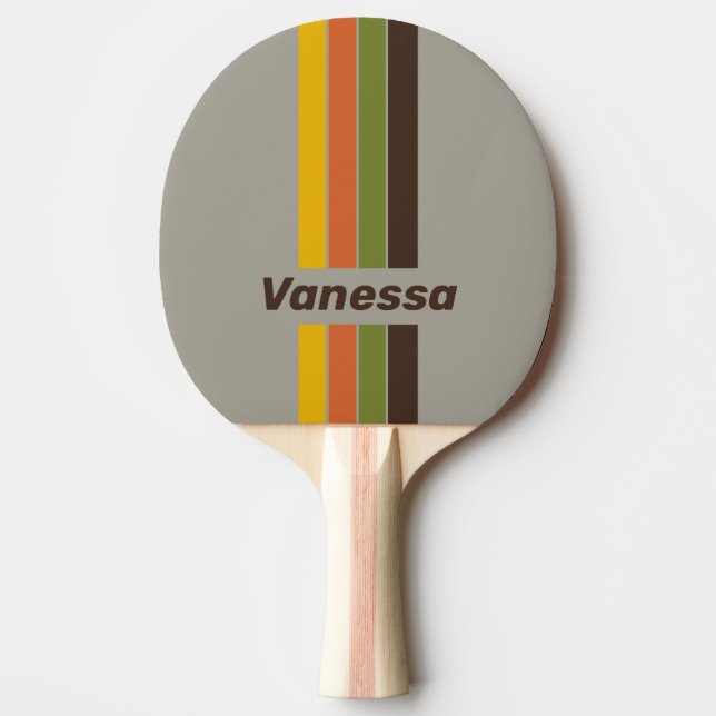 Sunset Clover Pin Striped with Name Ping Pong Paddle (Front)