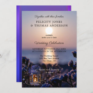 Sunset Coastal Winter Wedding Invitation