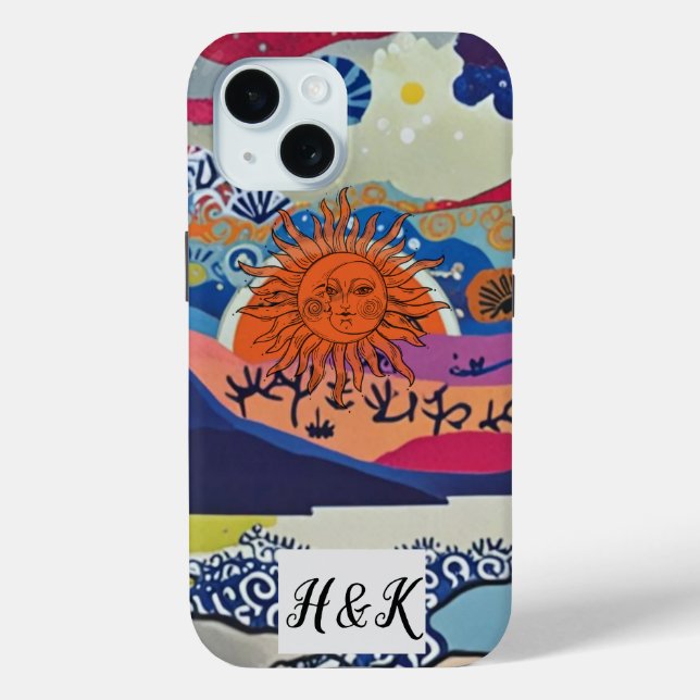Sunset Collage Phone Case - Colourful and Artistic (Back)