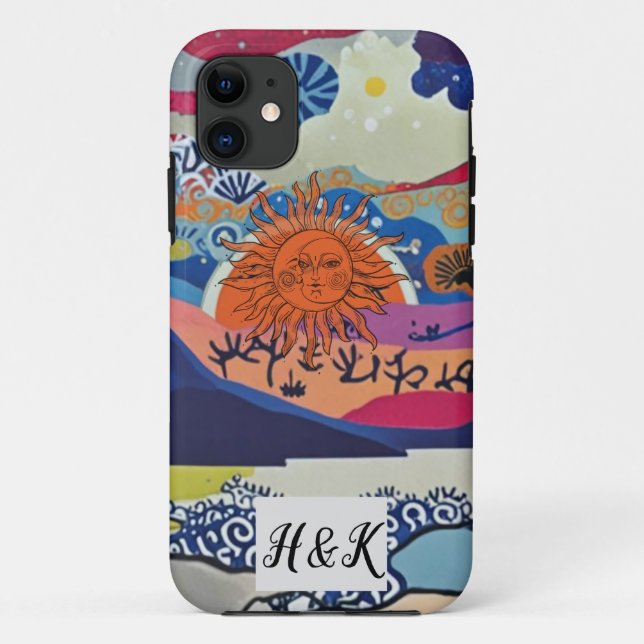 Sunset Collage Phone Case - Colourful and Artistic (Back)