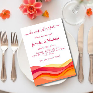 Sunset Color Waves Dinner Rehearsal  Invitation