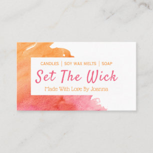 Sunset Colored Handmade Soy Melt Candle Soap Business Card