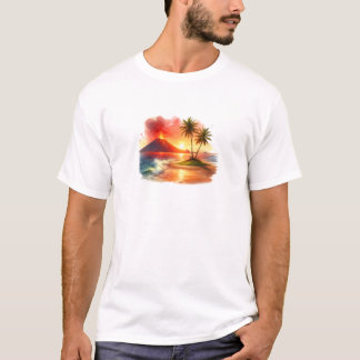 Sunset Colorful Crewneck Short Sleeve T-Shirt