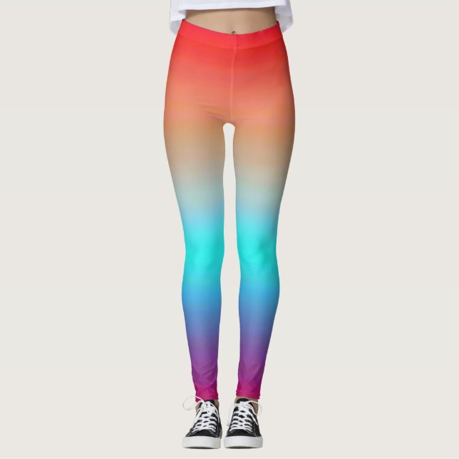 Sunset Colour Ombre Leggings (Front)