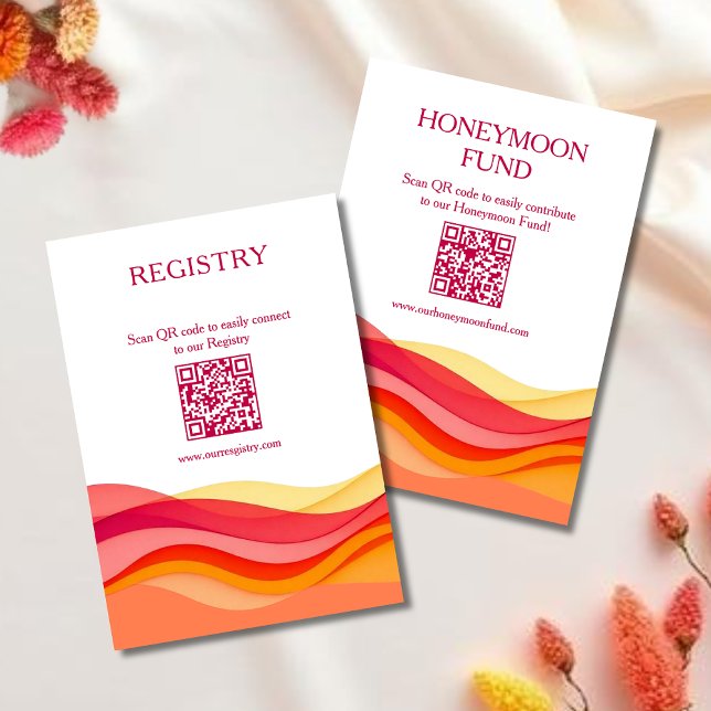 Sunset Colour Waves Registry & Honeymoon Fund Enclosure Card (Sunset Color Waves Registry & Honeymoon Fund Enclosure Card )
