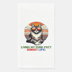 Sunset Cool Cat Napkin