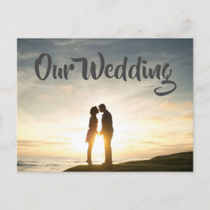 Sunset Couple Custom Text Wedding Invitations