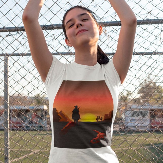 Sunset Cowboy Girls T-Shirt (Creator Uploaded)