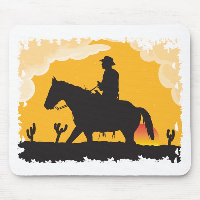 Sunset Cowboy Mouse Pad (Front)