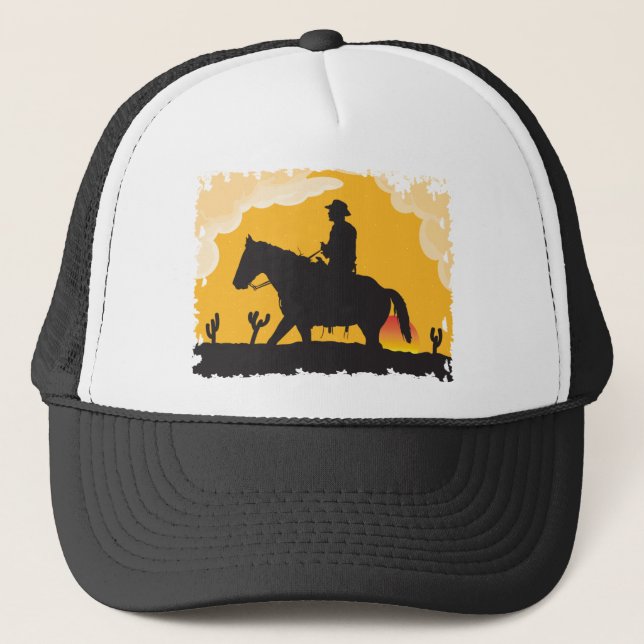 Sunset Cowboy Trucker Hat (Front)
