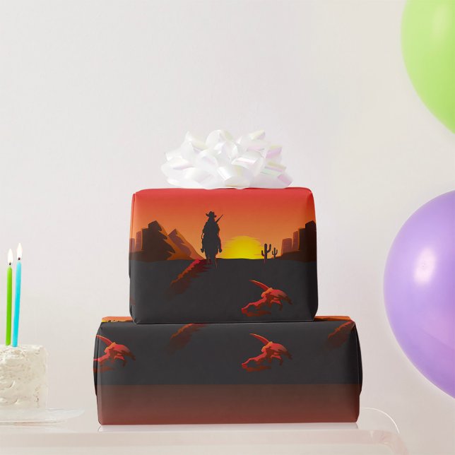 Sunset Cowboy Wrapping Paper (Creator Uploaded)
