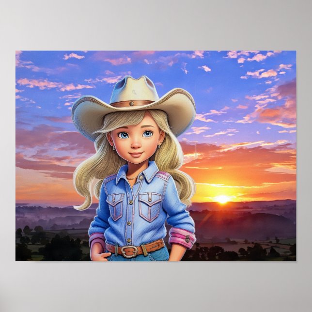 Sunset Cowgirl  Poster (Front)