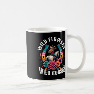 Sunset Cowgirl Riding Horse Wild Flowers - Wild Ho Coffee Mug