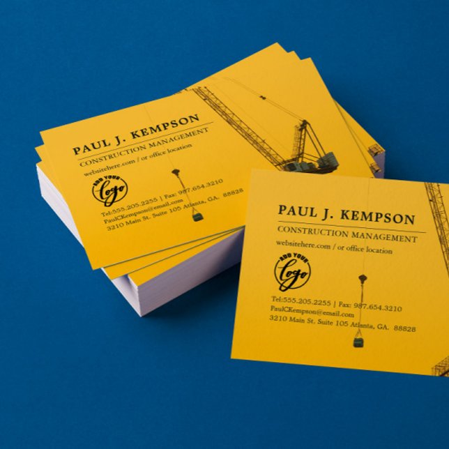 Sunset Crane | Construction Themed Minimal Business Card (Creator Uploaded)