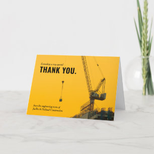 Sunset Crane Construction Themed Thank You