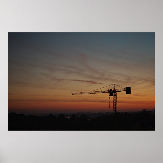 Sunset Crane Poster (Front)