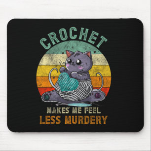 Sunset Crochet Cat Mum Makes Me Feel Less-murdery Mouse Pad