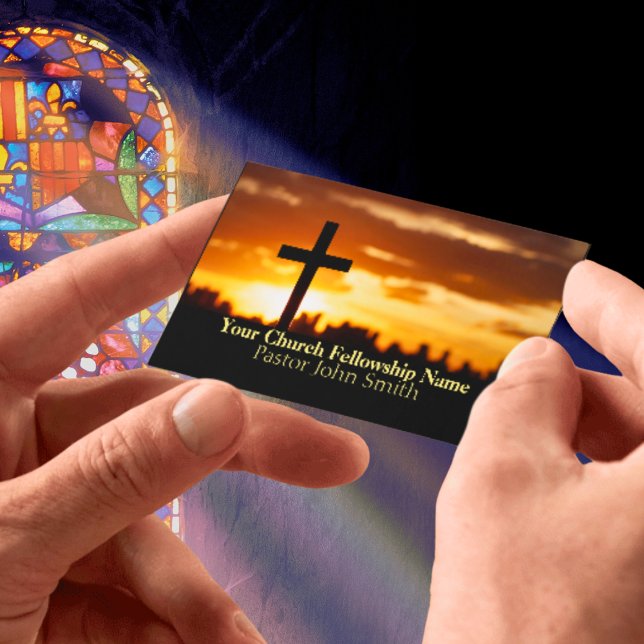 Sunset Cross2 Church Pastor Business Cards (Creator Uploaded)