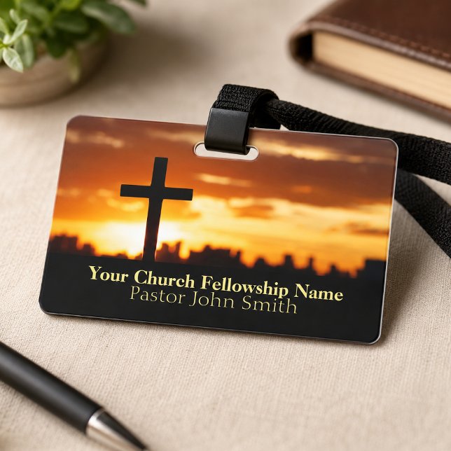 Sunset Cross2 Church Pastor  ID Badge (Creator Uploaded)