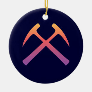Sunset Crossed Rock Hammers Ornament