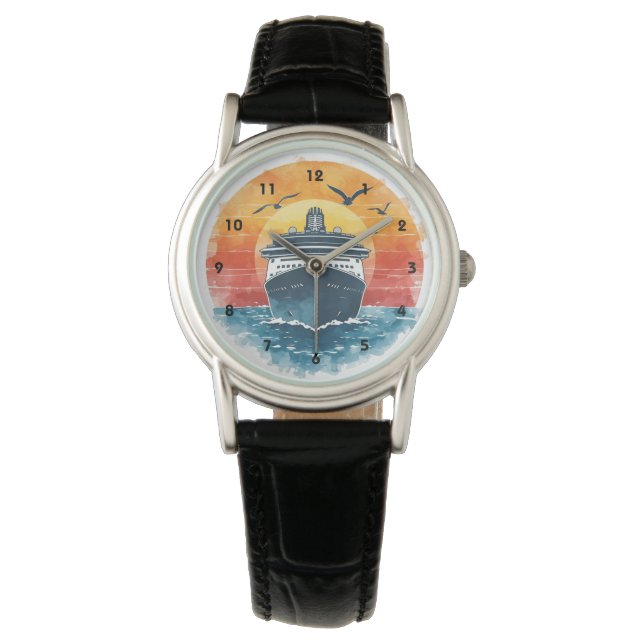 Sunset Cruise Ship Vacation Ocean Caribbean  Watch (Front)