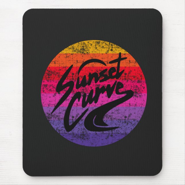 Sunset Curve retro design Mouse Pad (Front)