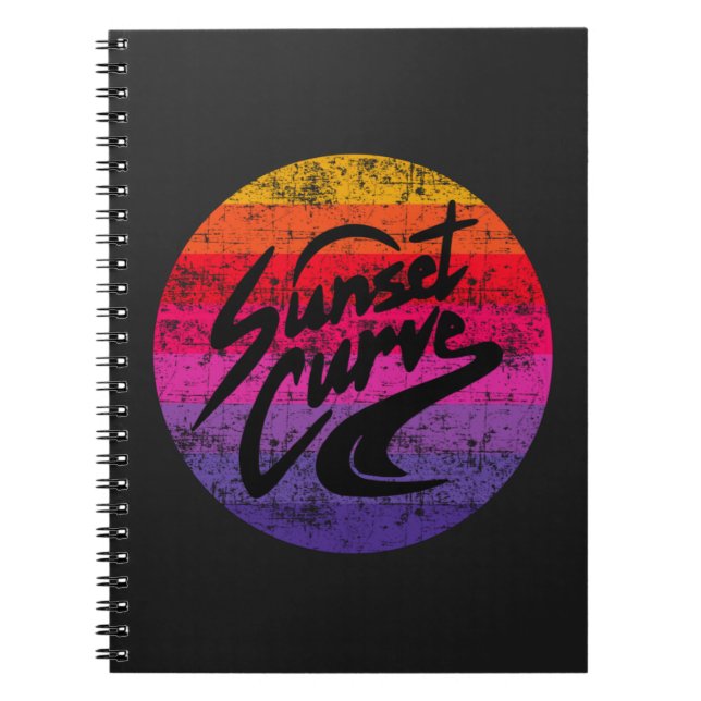 Sunset Curve retro design Notebook (Front)