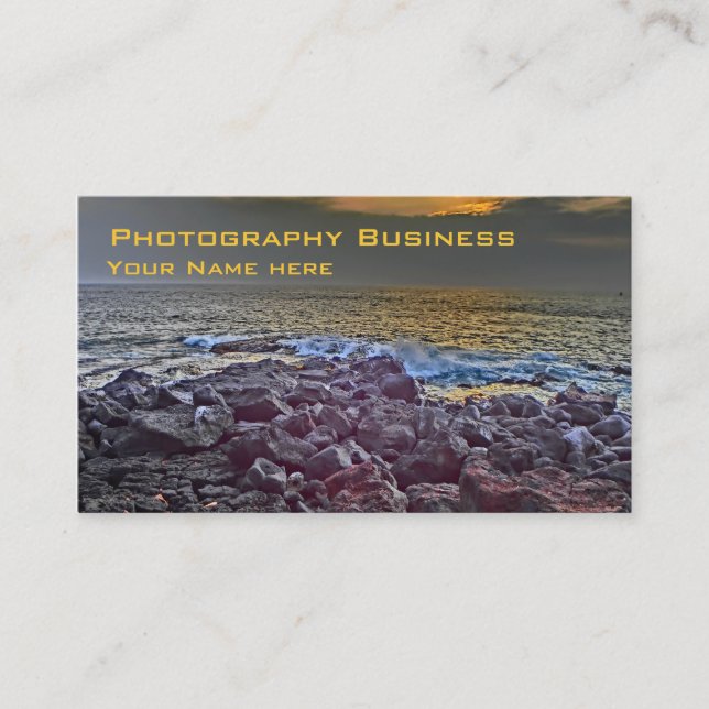 Sunset customisable business photography cards (Front)