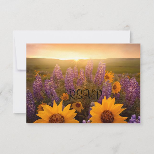Sunset Daisies RSVP Card (Front)