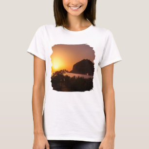 Sunset Dark Rock Boat And Garden T-Shirt