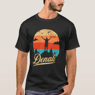 Sunset Denali National Park Retro Vintage Hiking T T-Shirt