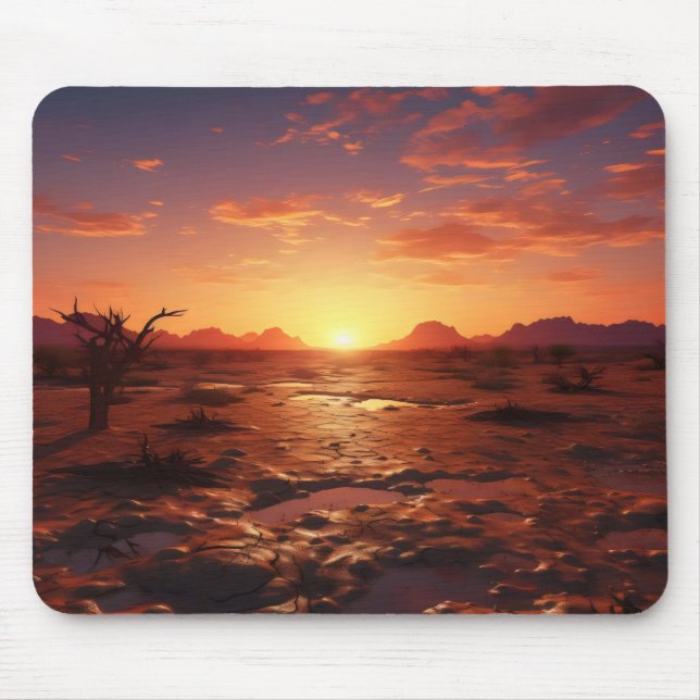 Sunset Desert Landscape Mouse Pad (Front)