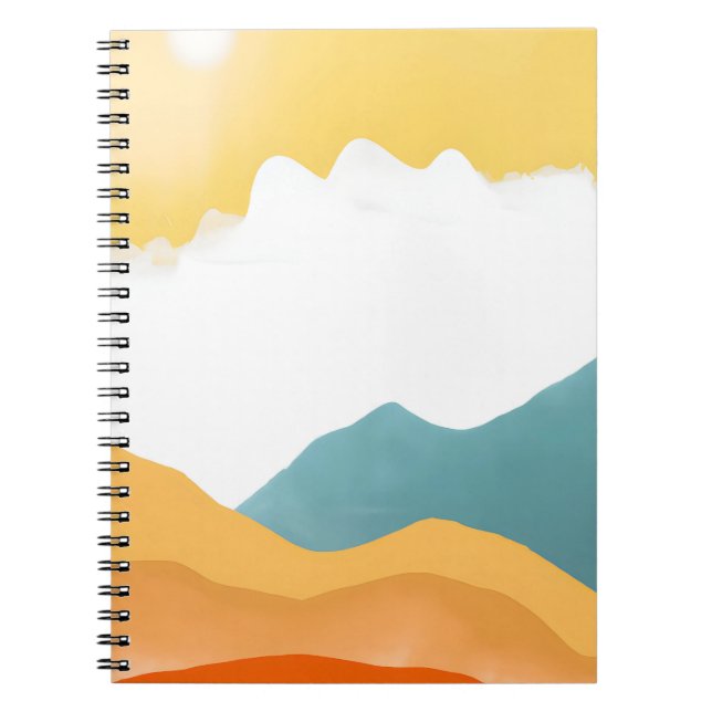 Sunset Desert Mountain Landscape Art Notebook (Front)